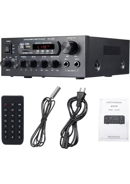 1200W 220V Bluetooth Amplificador Hıfı Dijital Amplifikatör 33BT Stereo LED Dijital Ses Amplifikatörü Aux Fm Radyo Eu Fişi (Yurt Dışından)