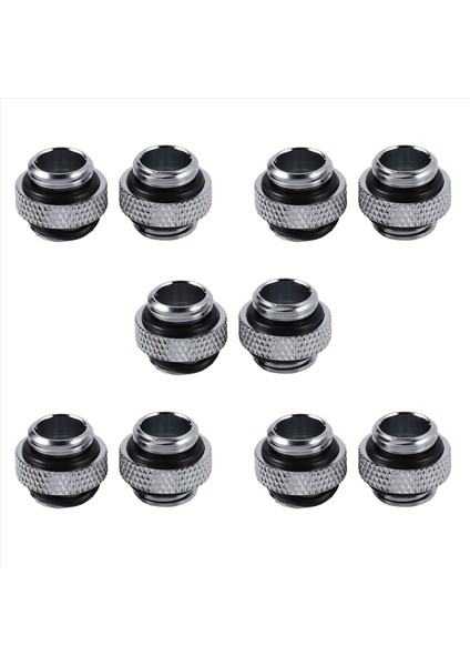 10PCS G1/4 Mini Harici Iplik Erkek Ila Erkek Su Soğutma Döner Bağlantı Adaptörü Su Soğutma Konnektörü Gümüş (Yurt Dışından)