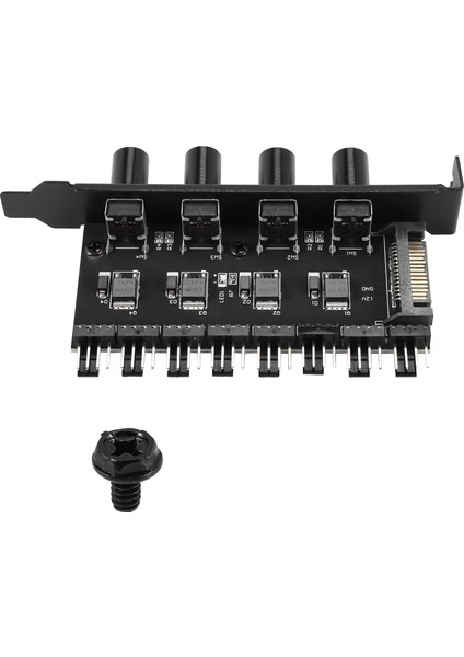 Pc 8 Kanallar Fan Hub 4 Knob Soğutma Fan Hız Hız Kontrolörü HDD VGA Pwm Fan Pcı Braket Gücü 12V Fan Kontrolü (Yurt Dışından)
