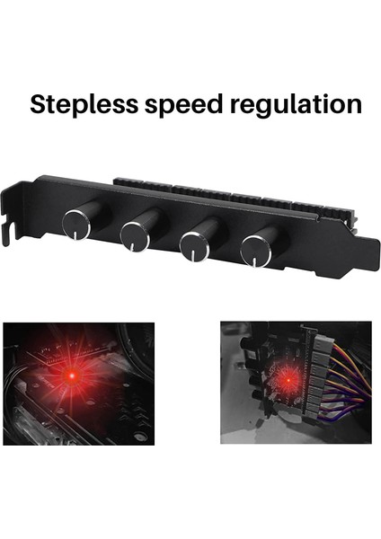 Pc 8 Kanallar Fan Hub 4 Knob Soğutma Fan Hız Hız Kontrolörü HDD VGA Pwm Fan Pcı Braket Gücü 12V Fan Kontrolü (Yurt Dışından) modelleri