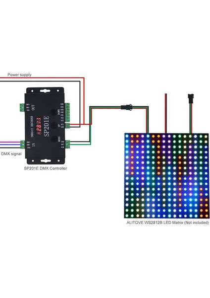 2x SP201E DMX512 WS2812B WS2811 Dmx - Spı Denetleyici Kod Çözücüsüne Çoklu Ics&#39 Yi Destekle (Yurt Dışından) fırsatları