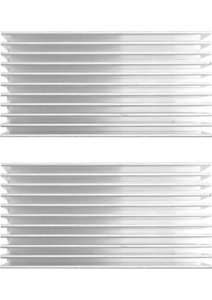 2x Gümüş Ton Alüminyum Radyatör Ispit Sebzesi Isı Lavabosu 100X50X30MM (Yurt Dışından)