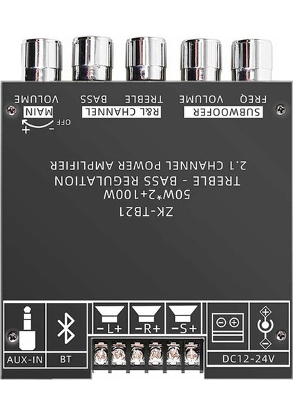 ZK-TB21 Bluetooth 5 0 Subwoofer Amplifikatör Kartı 50WX2+100W 2 1 Kanal Güç Ses Stereo Amplifikatör Bas Amp (Yurt Dışından)