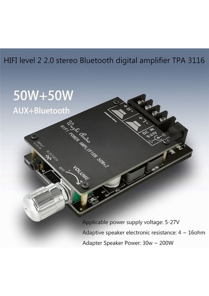 ZK-502C Bluetooth Dijital Ses Amplifikatör Kartı TPA3116 50WX2 Stereo 2 0kalnel Güç Hıfı Amplifikatör Modülü (Yurt Dışından) fiyatları