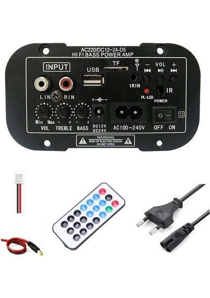 12V 24V Bluetooth Amplifikatör Kartı Hıfı Bas Amplifikatör Kartı Fm Subwoofer 10 Inç Subwoofer Hoparlör (Ab Fişi) Için 30-120W (Yurt Dışından) fiyatları