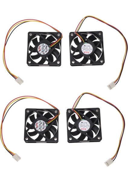 60MM 6cm Dc 12V 3 Pin Bilgisayar Kılıfı Cpu Soğutucu Soğutma Fanı Siyah 4 Pc (Yurt Dışından)