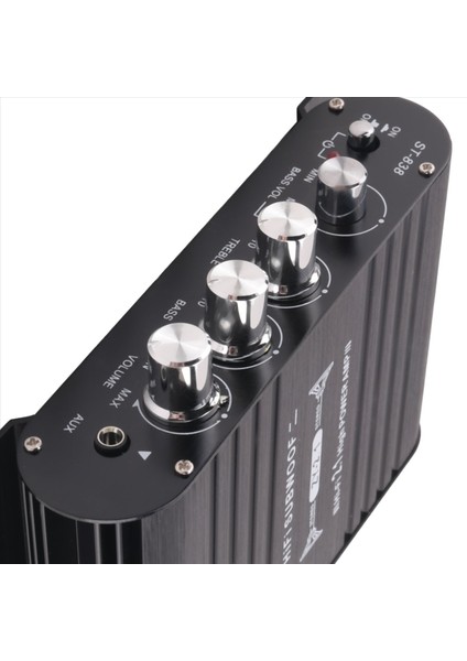 ST-838 Hıfı Amplifikatör 2 1 Kanal Araç Mp3 Mini Amp Aux Giriş Yüksek ve Düşük Bas Ayarı Süper Bas 20WX2+40W Amplifikatör (Yurt Dışından) fırsatları