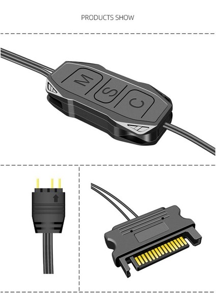 Coolmoon Argb Mini Denetleyicisi Uzatma Kablosu Geniş Uyumluluğu 5V 3 Pin-Sata Güç Kaynağı Rgb Senkronizasyon Denetleyicisi (Yurt Dışından) modelleri