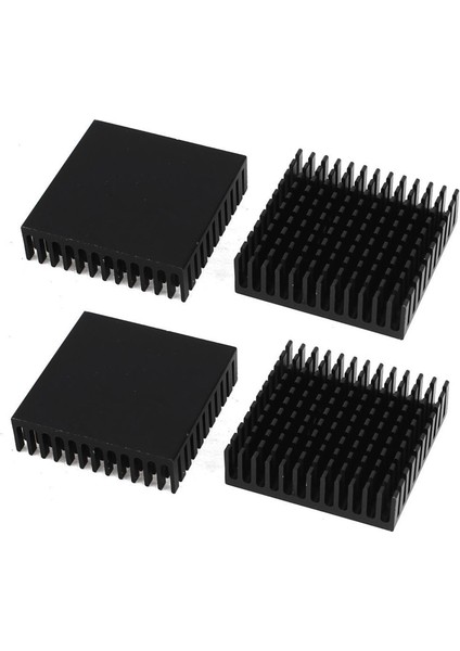 4x Siyah Alüminyum Radyatör Isı Lavabo Isı Batak 40 x 40 mm x 11 mm (Yurt Dışından)