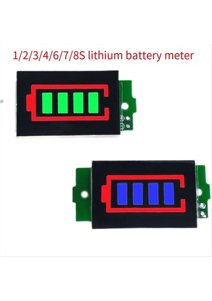 2 Adet 1-8s Lityum Pil Sayacı Ekran Modülü Mavi Üç Dize LED Lityum Pil Paketi Gösterge Kartı (Yurt Dışından) fiyatları