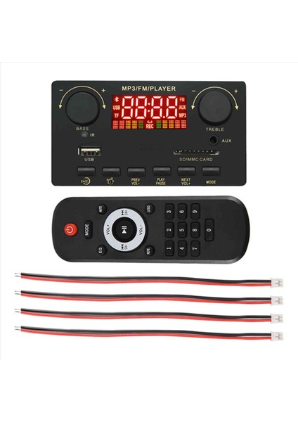 2X40W Amplifikatör Bluetooth 5 0 Mp3 Pansiyonu Wav Decoder Tahtası 12V Araba Fm Radyo Modülü Desteği Tf USB Aux Handsfree (A) (Yurt Dışından)