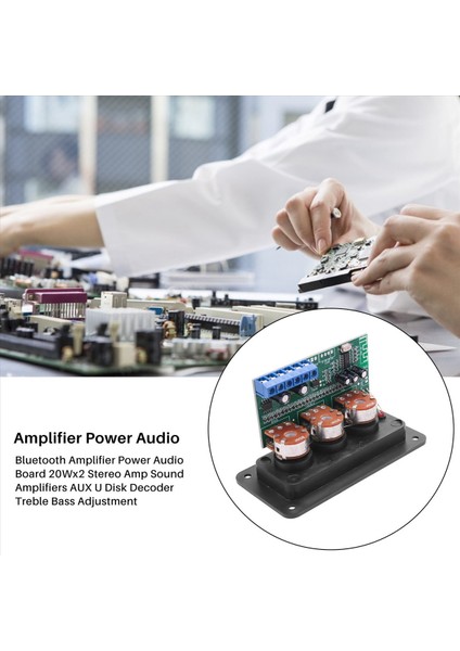 Bluetooth Amplifikatör Güç Ses Kartı 20WX2 Stereo Amp Ses Amplifikatörleri Aux U Disk Kodlayıcı Tiz Bas Ayarı (Yurt Dışından) indirimleri