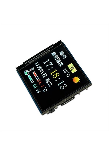 Wifi Hava Saati ESP32-C3 1 54 Inç Tft Renk Ekran Sıcaklık ve Nem Ekran Çok Fonksiyonlu Modül (Yurt Dışından) fiyatları