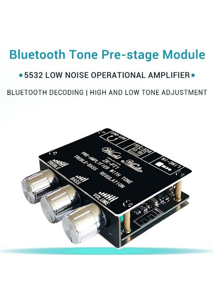 3x Bluetooth 5 0 Decoder Tahtası Çift Kanallı Stereo Düşük Gürültü Yüksek ve Düşük Tonu Ön Modül Ön Amplifikatör Kartı Zk-Pt1 (Yurt Dışından) modelleri