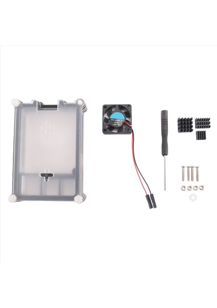 Raspberry Pi 4 Model B Için Akrilik Şeffaf / Berrak ve Siyah Kasa Kapağı Raspberry Pi 4b Için Soğutma Fanı ile (Yurt Dışından)