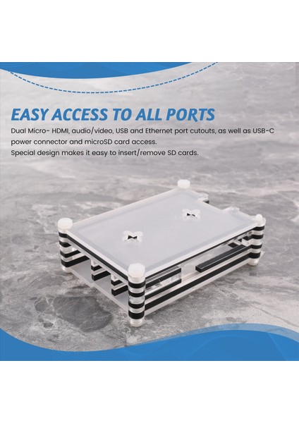 Raspberry Pi 4 Model B Için Akrilik Şeffaf / Berrak ve Siyah Kasa Kapağı Raspberry Pi 4b Için Soğutma Fanı ile (Yurt Dışından) indirimleri