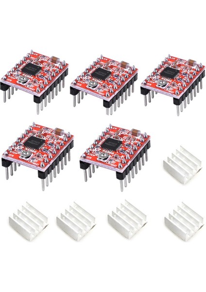 5pcs A4988 Üstü Stepper Motor Sürücü Modülü 3D Yazıcı Reprap Için Isı Lavabosu Uygun (Yurt Dışından)