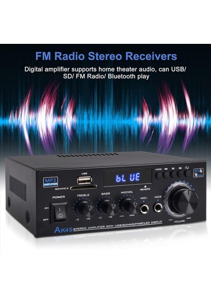 Stereo Ses Amplifikatör Alıcısı Bluetooth 5 0 Ses Hoparlör Amplifikatör Fm Radyo Ev Sineması Ses Stereo Sistem-Ingiltere (Yurt Dışından) indirimleri