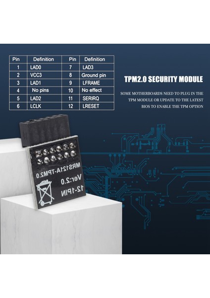 Tpm 2 0 Şifreleme Güvenlik Modülü Uzak Kart LPC-12PIN Modülü Gıgabyte 12PIN Lpc Tpm2 0 Lpc 12 Pın Güvenlik Modülü (Yurt Dışından) fırsatları