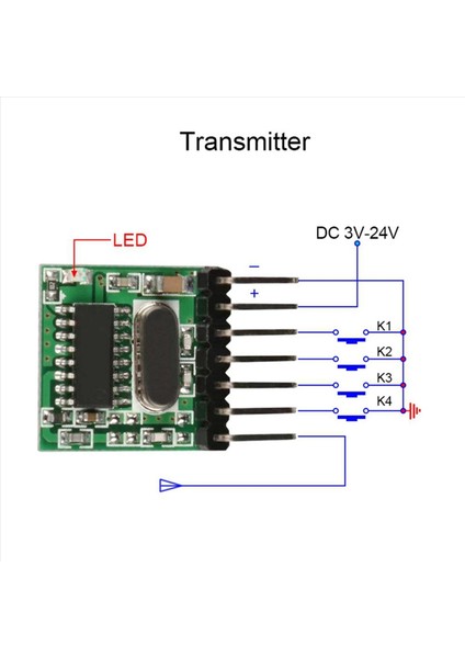 2x Kablosuz RX480E-4WQB 433MHZ Rf Modül Verici ve Alıcı 3 Set 4 Kanal Çıktı Bağlantı Kiti Uzaktan Kumanda (Yurt Dışından) fırsatları