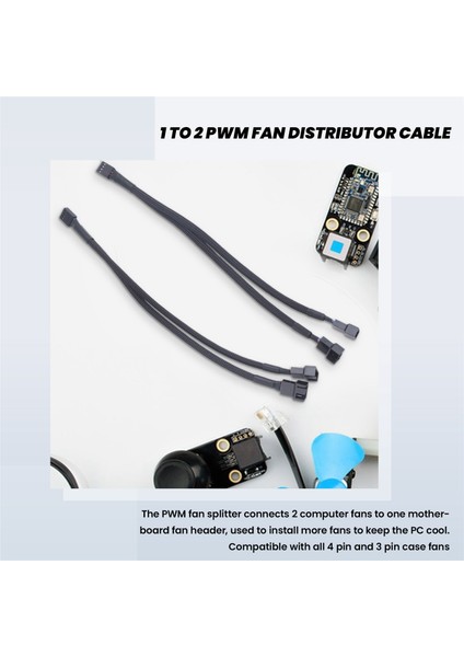3pcs Pwm Fan Splitter Kablosu 2WAY 4pin Y Sleement Extension Güç Kablosu 1to2 Dönüştürücü Pc Anakart Bilgisayar Cpu Fanı (Yurt Dışından) fiyatları