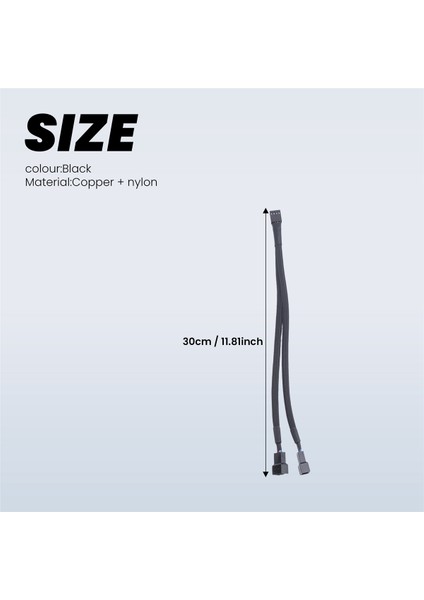 3pcs Pwm Fan Splitter Kablosu 2WAY 4pin Y Sleement Extension Güç Kablosu 1to2 Dönüştürücü Pc Anakart Bilgisayar Cpu Fanı (Yurt Dışından) fırsatları