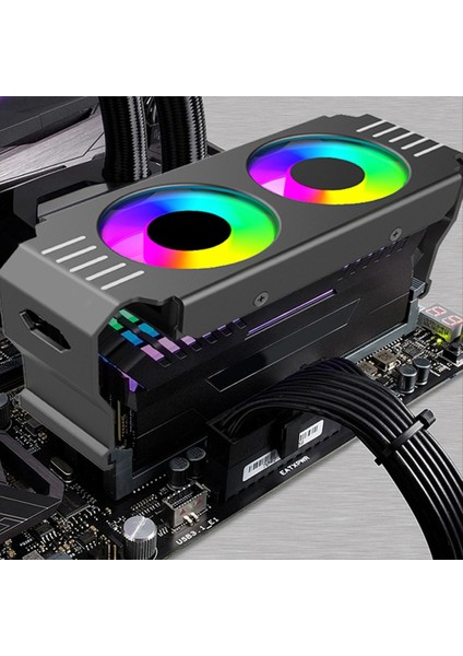 D50 Argb Senkronizasyon Senkronizasyon Soğutucu 4pin Bellek Modülü Soğutma Çift Fanlar Argb Hafif Bellek Soğutma Soğutucu Radyatör B (Yurt Dışından) indirimleri