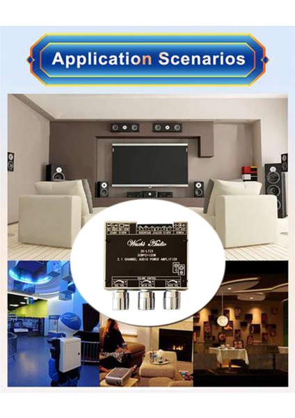 ZK-LT23 2 1 Kanal Bluetooth Ses Amplifikatör Kartı Modülü 50W+50W+100W Subwoofer Tws True Kablosuz Ses Kartı DC9-24V (Yurt Dışından) modelleri
