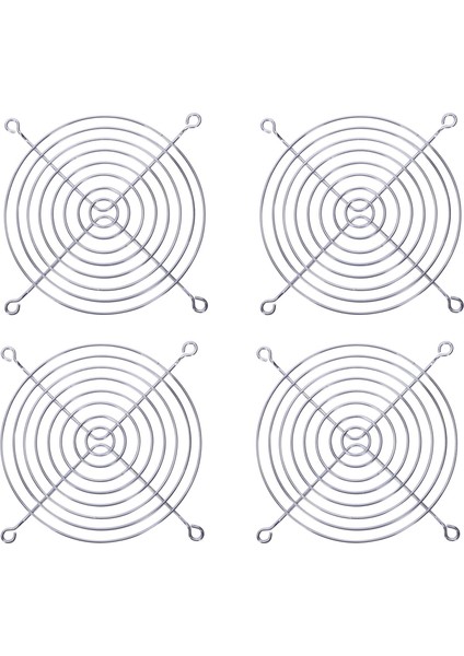 4x Pc Dc Fan Fan Izgara Koruyucu Metal Parmak Koruma 120MM 12CM Gümüş Ton (Yurt Dışından)
