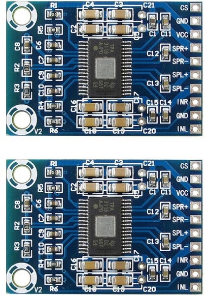 2x TPA3116D2 Mini Dijital Güç Ses Stereo Amplifikatör Kart Çift Kanallı 50W Sınıf D Dc 12-24V (Yurt Dışından)