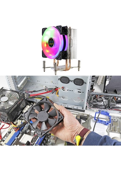 Lanshuo Cpu Soğutucu 2 Isı Boruları Rgb Cpu Radyatör Ultra Sessiz Soğutucu Fan Lga 2011 X79 X99 X299 (3pin Tek Fan) (Yurt Dışından) indirimleri