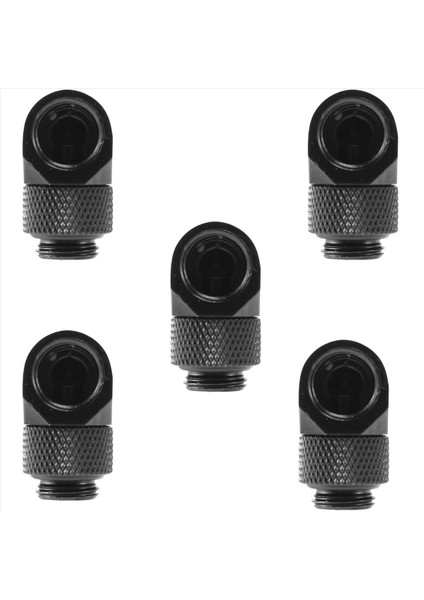 5pcs 12 9mm G1/4 Iplik 90 Derece Döner Tüp Konektörü Pc Su Soğutma Siyah Için Bağlantı (Yurt Dışından)