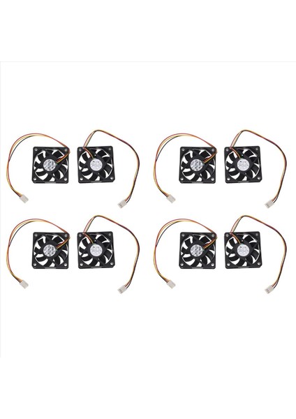 60MM 6cm Dc 12V 3 Pin Bilgisayar Kılıfı Cpu Soğutucu Soğutma Fanı Siyah 8 Pcs (Yurt Dışından)