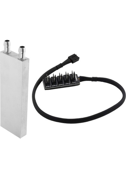 1 Pcs Alüminyum Su Soğutma Bloğu ve 1 Pcs Ana Bilgisayar Pc Soğutucu Fan Hub Ayırıcı Kablosu (Yurt Dışından)