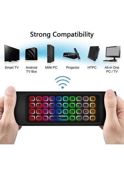 Android Tv Kutusu Için 3x Hava Fare Mini Kablosuz Klavye Hava Uzak Fare Kontrolü Rgb Back Litt Mx3 Pro Ir Öğrenme (Yurt Dışından) fırsatları