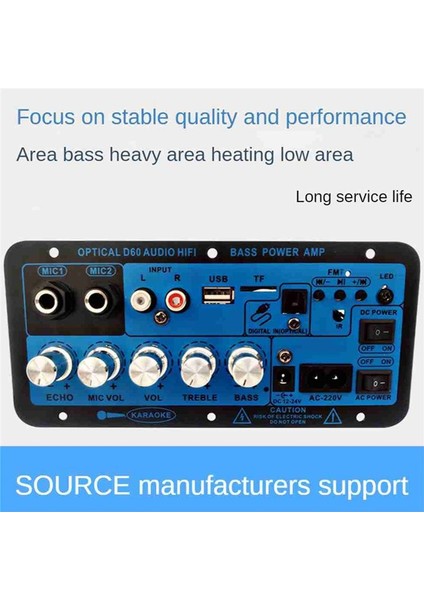 Bluetooth Amplifikatör Kartı Bt5 0 Yüksek Güçlü Bas Amplifikatör Optik Ses Girişi Karaoke Audio Anakart (Ab Fişi) (Yurt Dışından) fırsatları