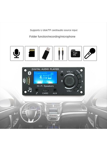 LCD Ekran Mp3 Kod Çözücü Kart Bluetooth Modül Dıy Ürünleri Araba Ses Aksesuarları Ses Amplifikatör Kartı (Yurt Dışından)