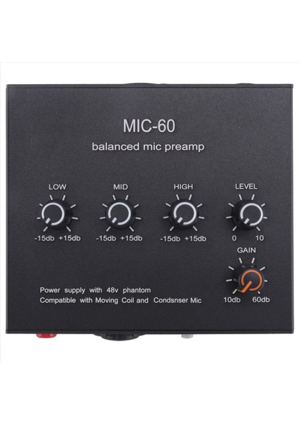 Mıc-60 3-Bantlı Ekolayzer Dengeli Mic Preamp Preamp Mikrofon Preamplatıcı Dc Kablosu ve 3 5 mm Kablo (Yurt Dışından) fırsatları