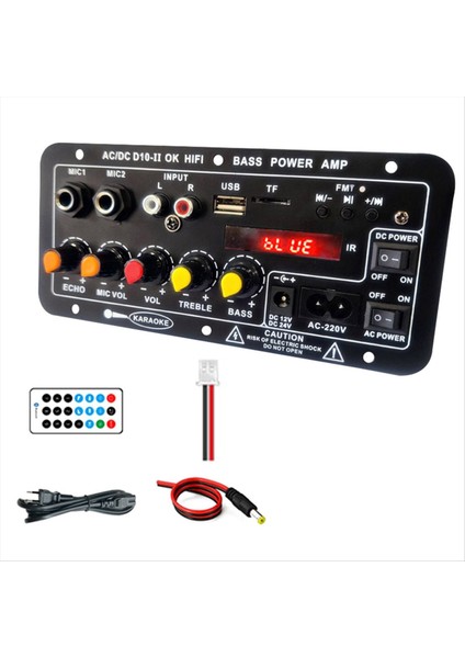 Optik Sesli Bluetooth Amp USB Fm Radyo Tf Oynatıcı Dıy Ses Subwoofer (Ab Fişi) (Yurt Dışından)