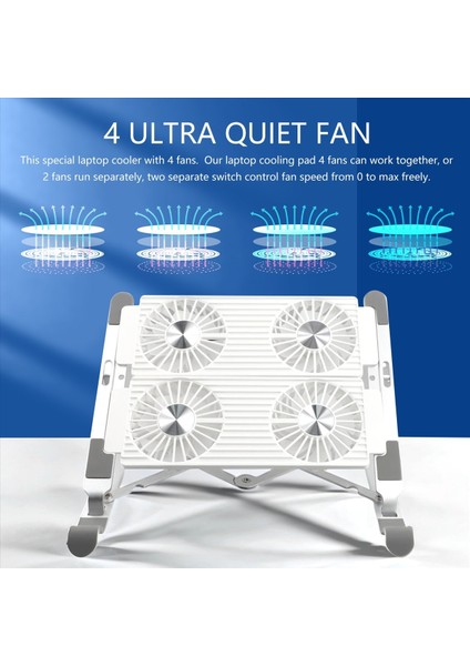 Stand Taşıma Standı ile Dizüstü Bilgisayar Soğutucu Katlama Soğutma Standı Alüminyum Model 4-Portlu Fan Hava Soğutmalı Soğutma Dizüstü Bilgisayar Standı (Yurt Dışından) indirimleri