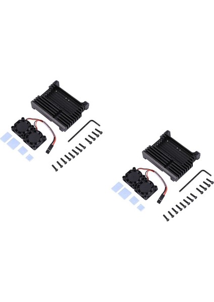 Raspberry Pi Için 6x 4 Alüminyum Kılıf Çift Soğutma Fanı Metal Kabuğu Raspberry Pi 4 Model B Için Siyah Muhafaza (Yurt Dışından) fiyatları