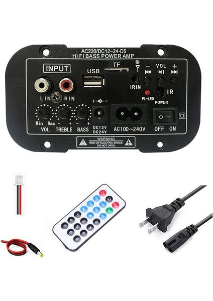 12V 24V Bluetooth Amplifikatör Kartı Hıfı Bas Amplifikatör Kartı Fm Subwoofer 10 Inç Subwoofer Hoparlör (Abd Fişi) Için 30-120W (Yurt Dışından) fırsatları