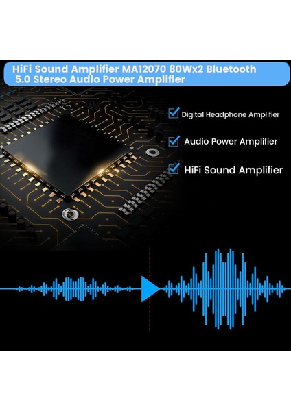 Hifi Ses Amplifikatörü MA12070 80WX2 Bluetooth 5 0 Stereo Ses Güç Amplifikatörü Ev Sineması Karaoke Amplifiy-Black (Yurt Dışından) indirimleri