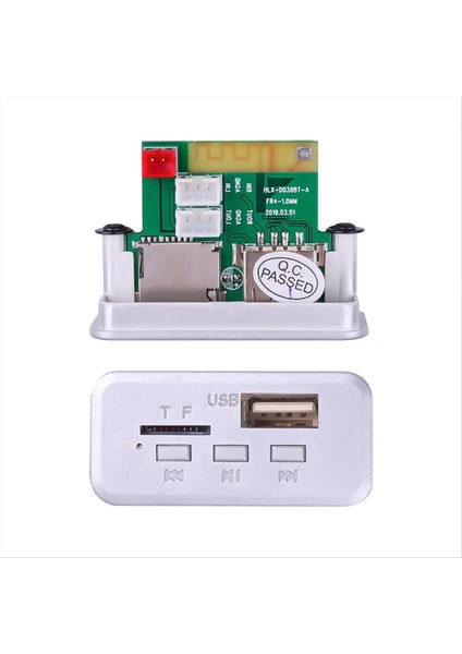 12V Kablosuz Bluetooth 5 0 Dıy Mp3 Wma Wav Dekor Kodlayıcı Kartı Araba Ses USB Tf Fm Radyo Handfree Modül Mp3 Çalar (Silver) (Yurt Dışından) fırsatları