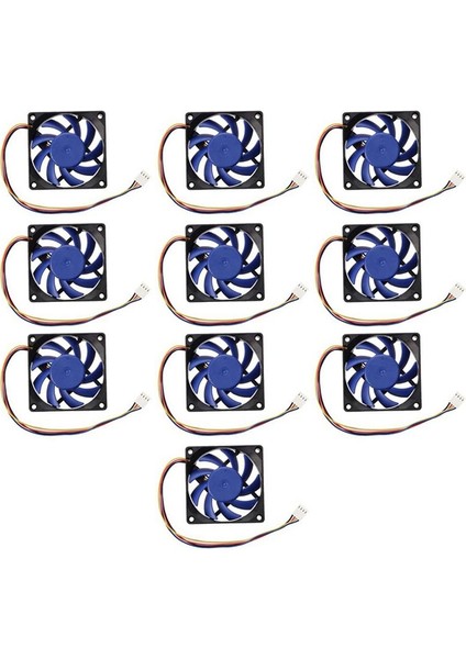10X 12V Dc 32 70MM 4 Pimli Bilgisayar Kasası Cfm Pwm Cpu Pc Fan Mavisi ve Siyah (Yurt Dışından)