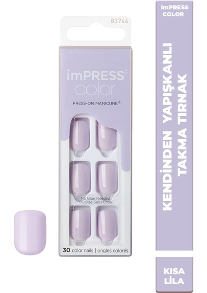 Color Kendinden Yapışkanlı Takma Tırnak Kısa Lila