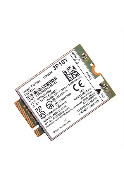 EM7455 DW5811E 4g Modül+Anten 3P10Y Cat6 Dell E7270 E7470 E7370 E5570 E5470 Kablosuz Fdd/tdd GOBI6000 (Yurt Dışından) modelleri