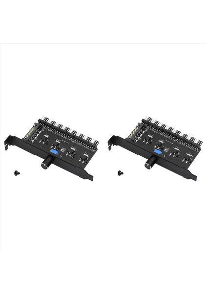 2x Pc 8 Kanal Fan Hub Hub Soğutma Fan Hız Hız Denetleyicisi HDD VGA Pwm Fan Pcı Braket Gücü 12V Fan (Sata) (Yurt Dışından)