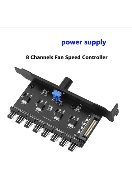 2x Pc 8 Kanal Fan Hub Hub Soğutma Fan Hız Hız Denetleyicisi HDD VGA Pwm Fan Pcı Braket Gücü 12V Fan (Sata) (Yurt Dışından) fırsatları