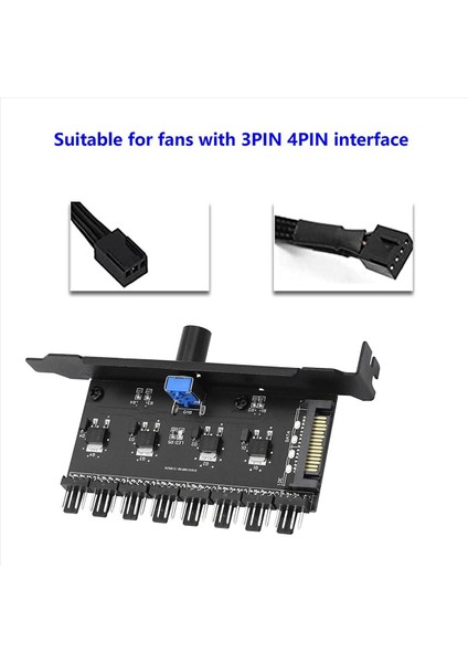 2x Pc 8 Kanal Fan Hub Hub Soğutma Fan Hız Hız Denetleyicisi HDD VGA Pwm Fan Pcı Braket Gücü 12V Fan (Sata) (Yurt Dışından) indirimleri